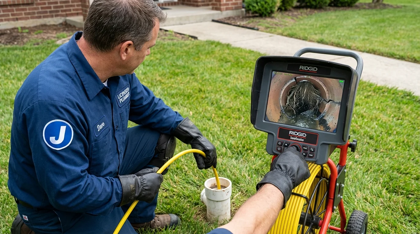 Sewer camera inspection being performed by Johns Plumbing LLC in Olton